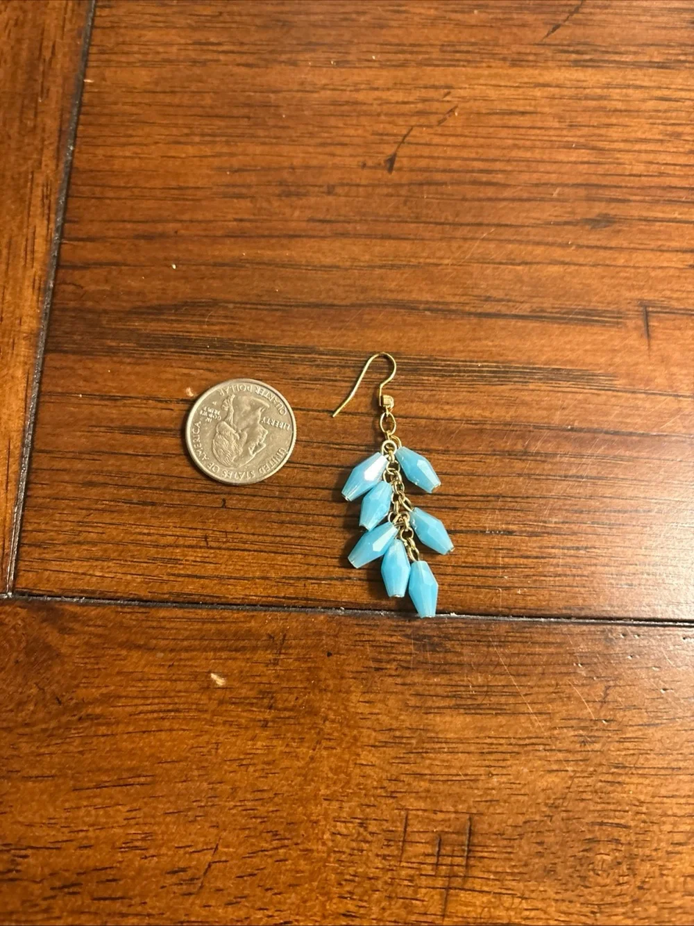 Turquoise Blue Faceted Drop Earrings - Women Jewelry